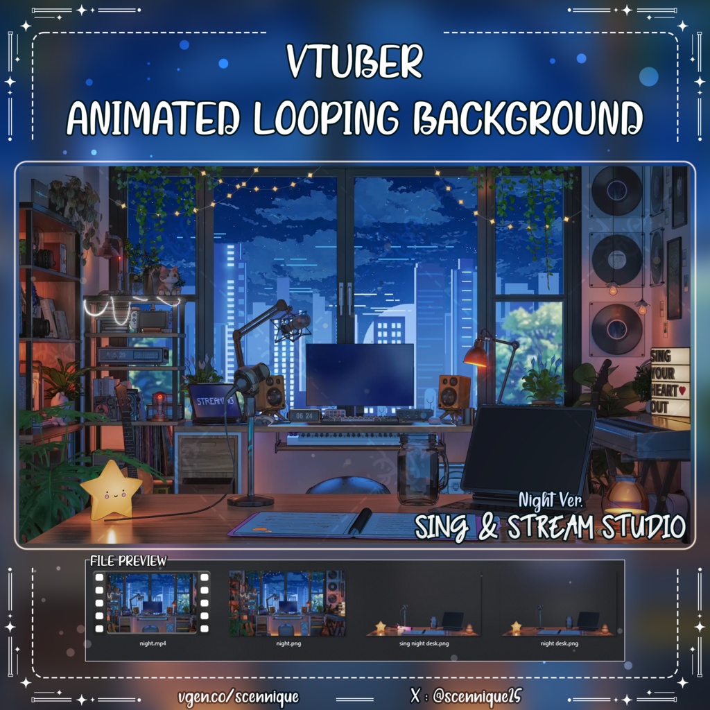 歌枠・配信スタジオ ~ VTuber向けアニメーション背景 ~