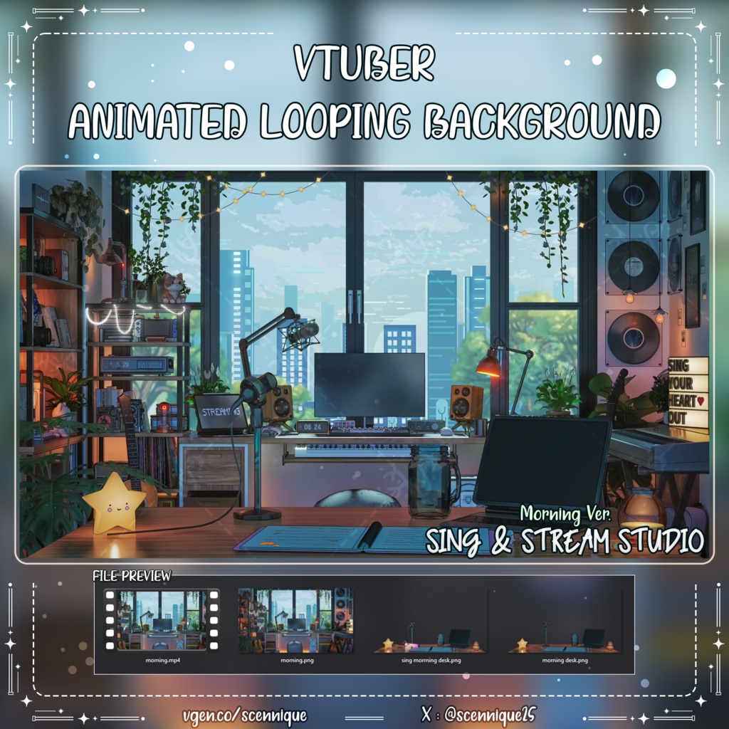 歌枠・配信スタジオ ~ VTuber向けアニメーション背景 ~