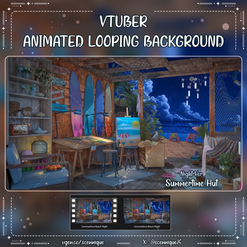 夏の小屋 ~ VTuber向けアニメーション背景~