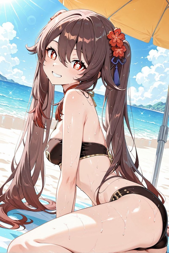 原神 胡桃 水着イラスト集