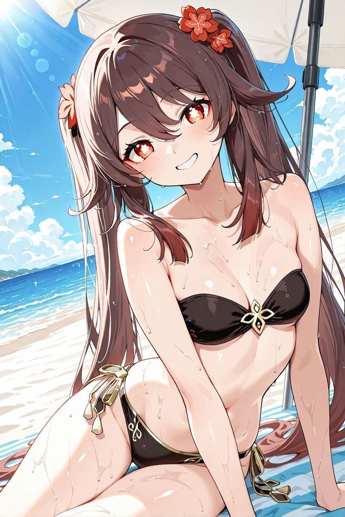 原神 胡桃 水着イラスト集