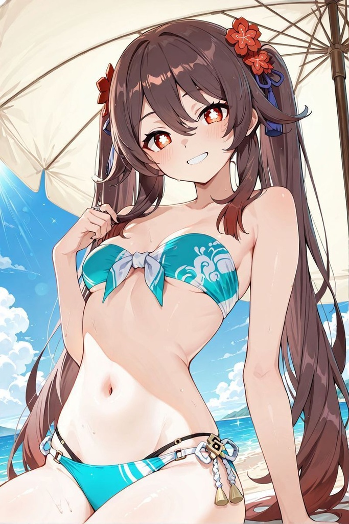 原神 胡桃 水着イラスト集