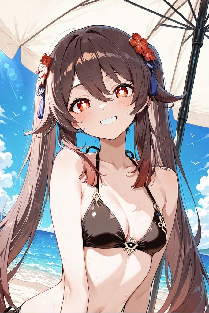 原神 胡桃 水着イラスト集