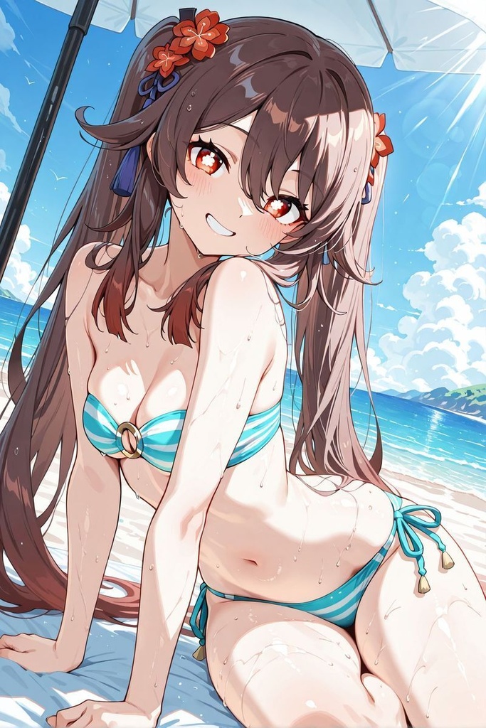 原神 胡桃 水着イラスト集