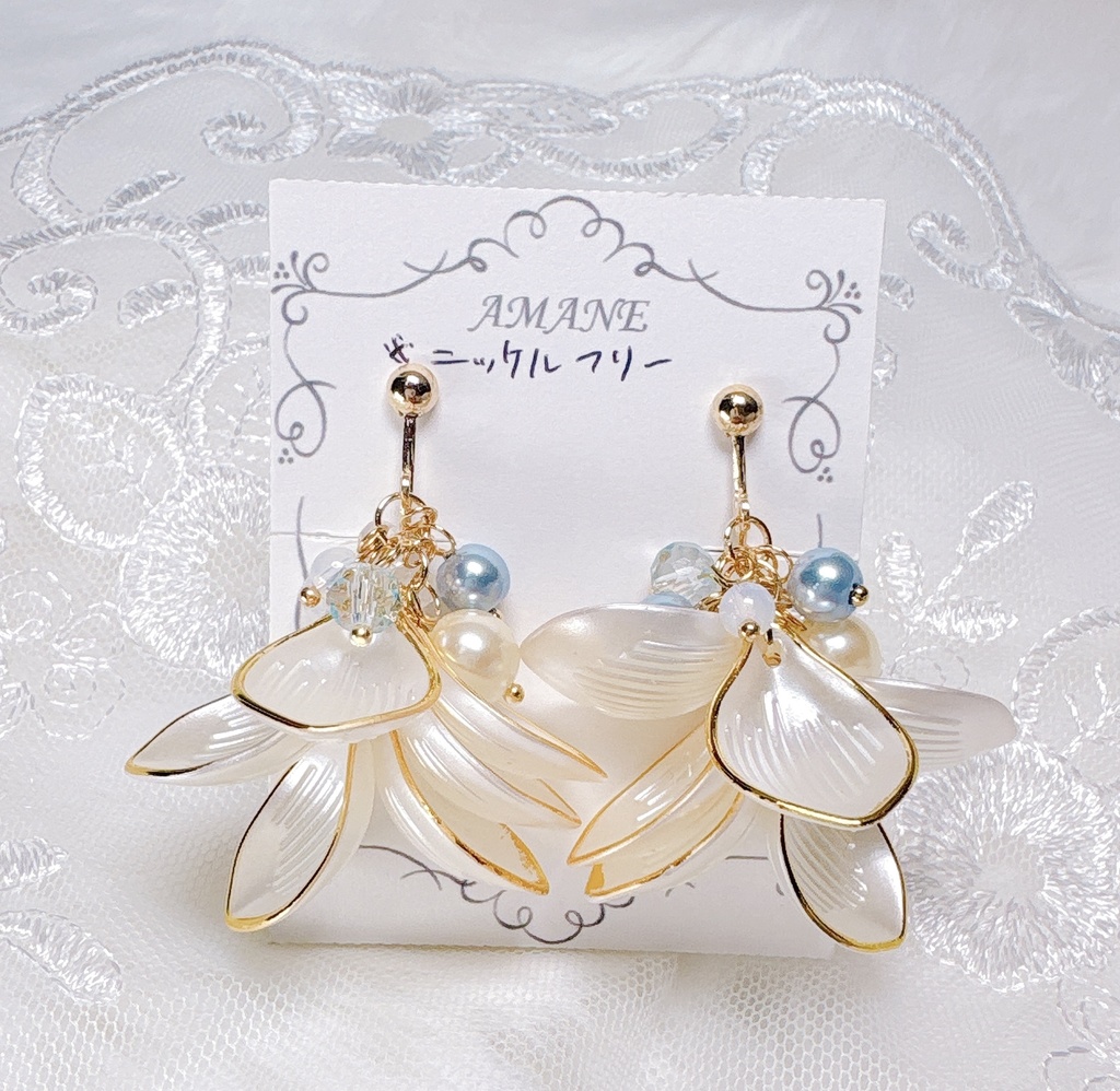 【No.1】花 大きめ ニッケルフリー イヤリング