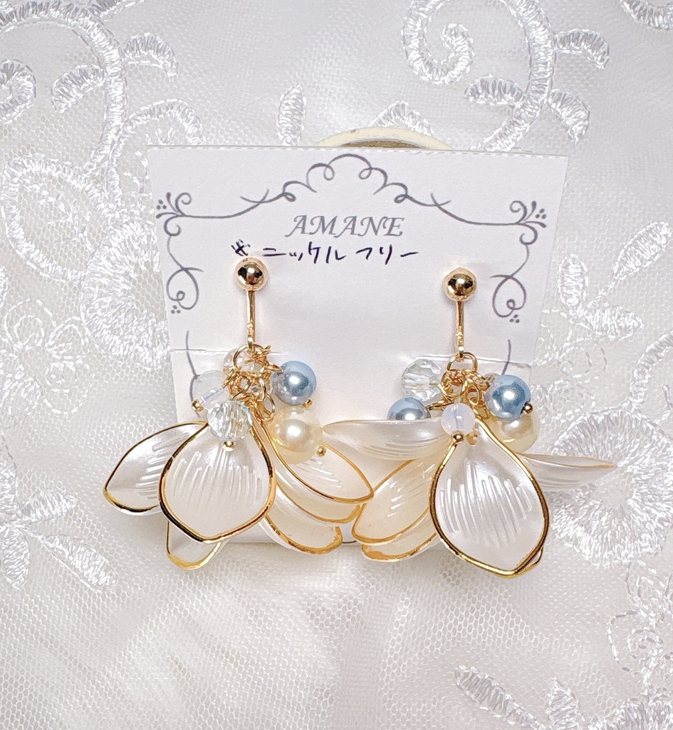 【No.1】花 大きめ ニッケルフリー イヤリング