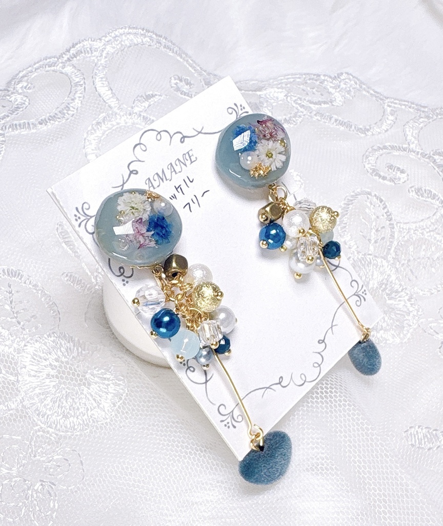 【No.3】小さな ハート 揺れる ニッケルフリー イヤリング