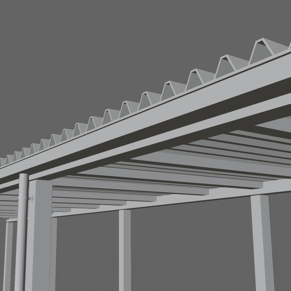 【漫画背景用3D素材】渡り廊下 【No.12】