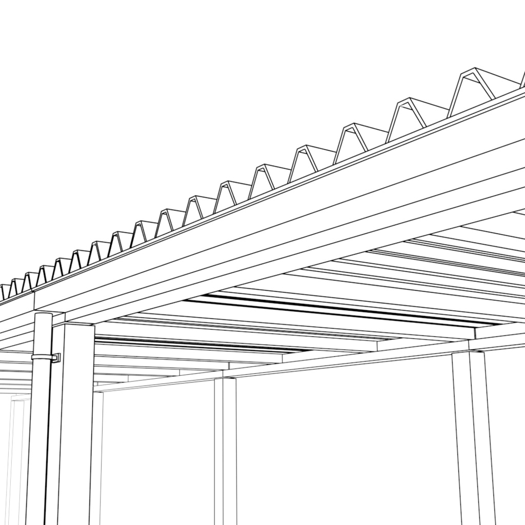 【漫画背景用3D素材】渡り廊下 【No.12】