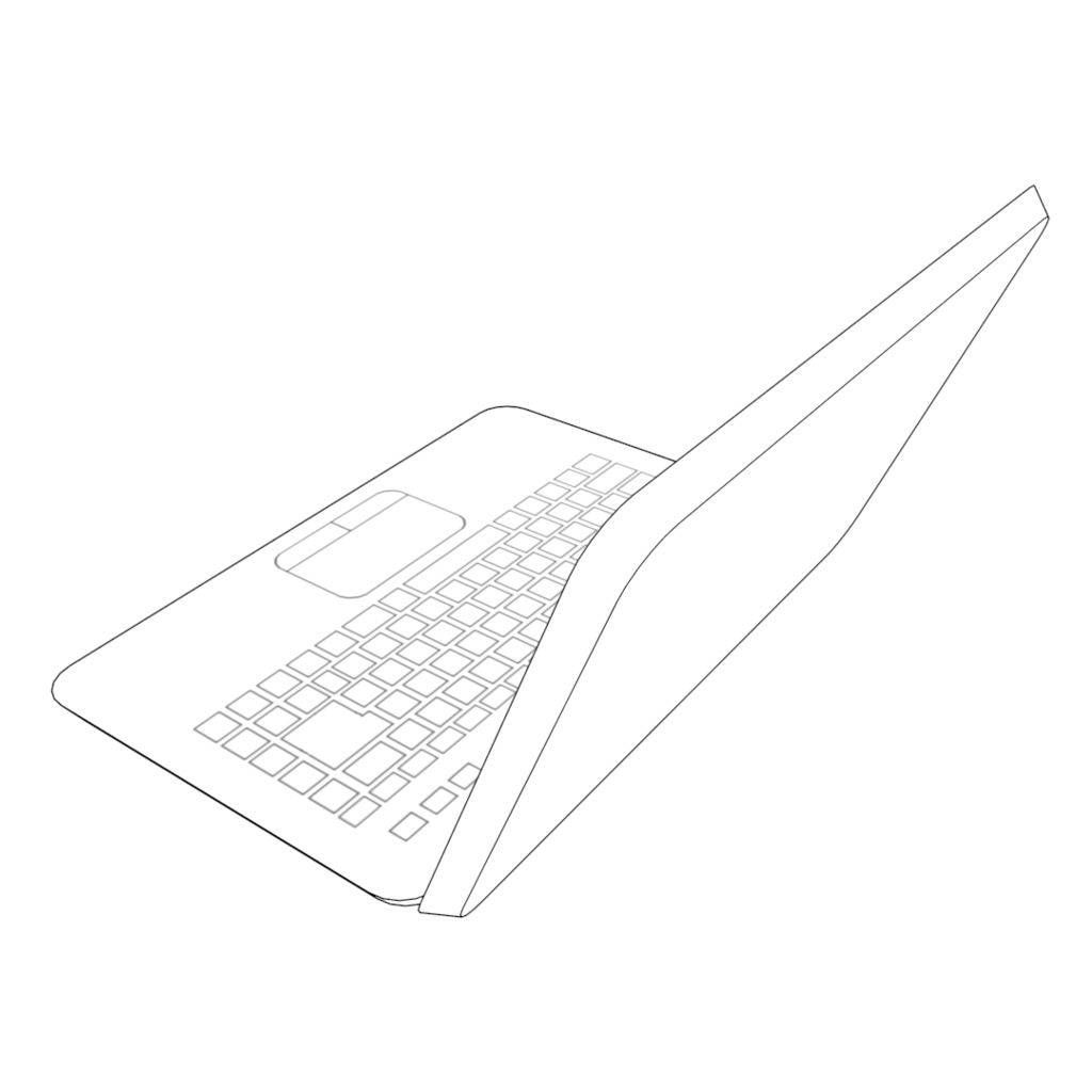 【漫画背景用3D素材】ノートパソコン【No.22】