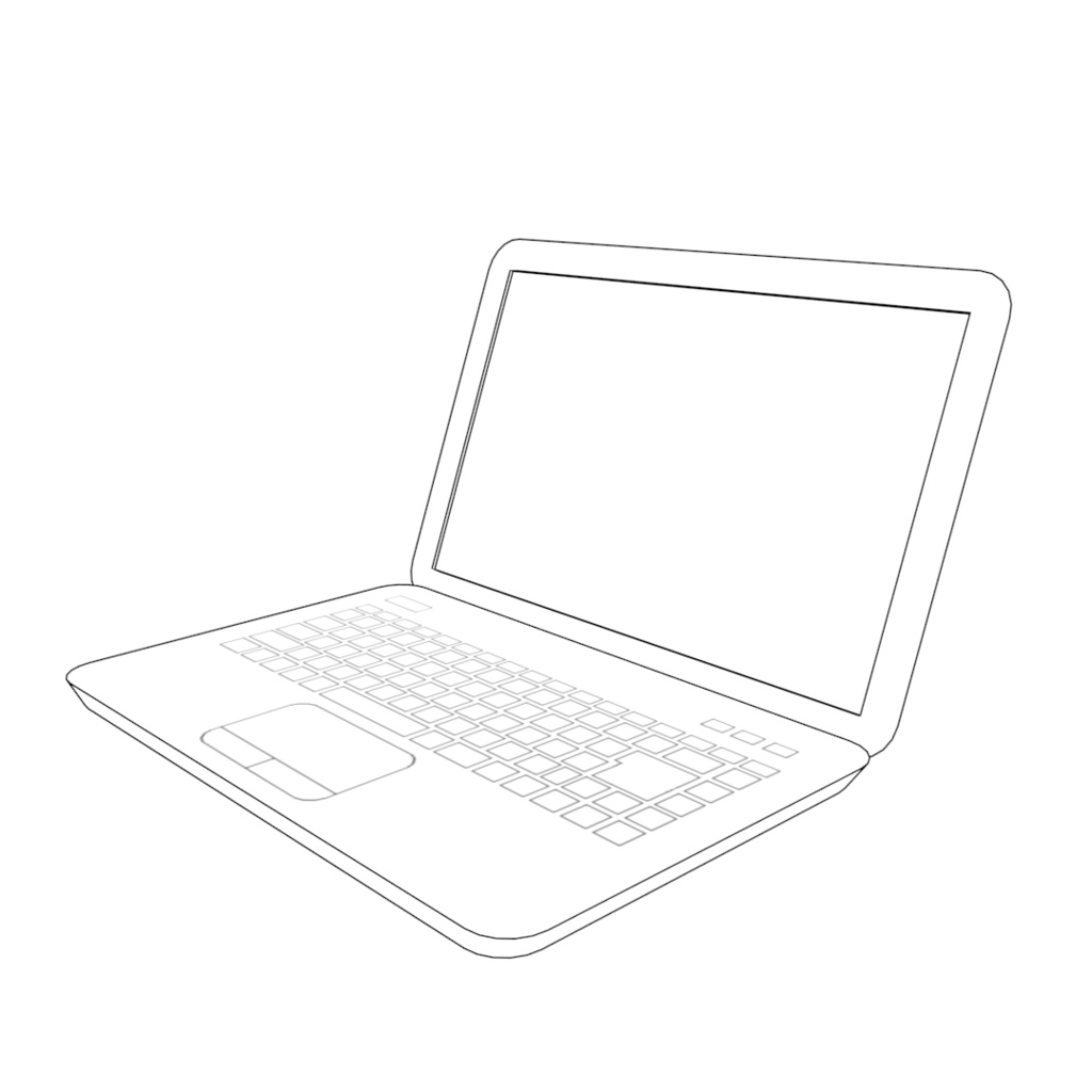 【漫画背景用3D素材】ノートパソコン【No.22】