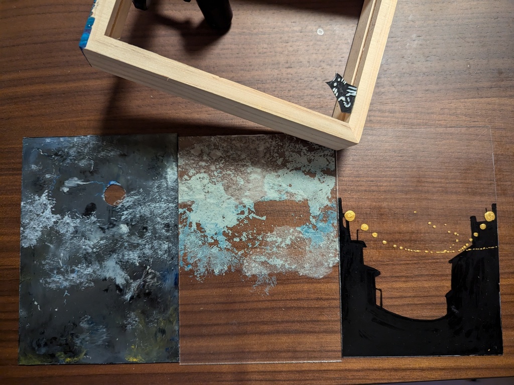 額入りガラスの絵2 月夜