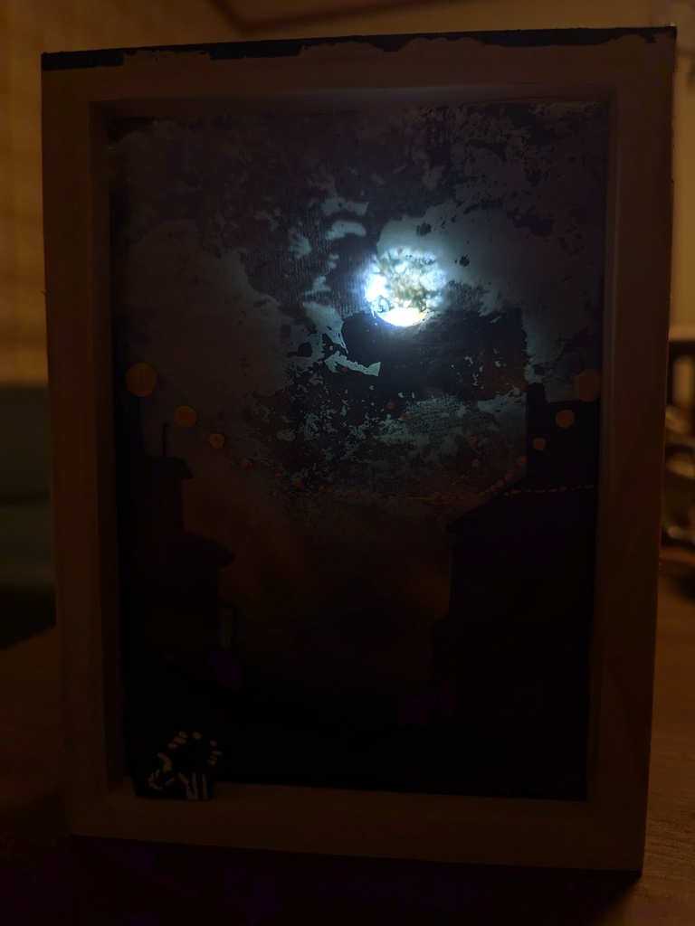 額入りガラスの絵2 月夜