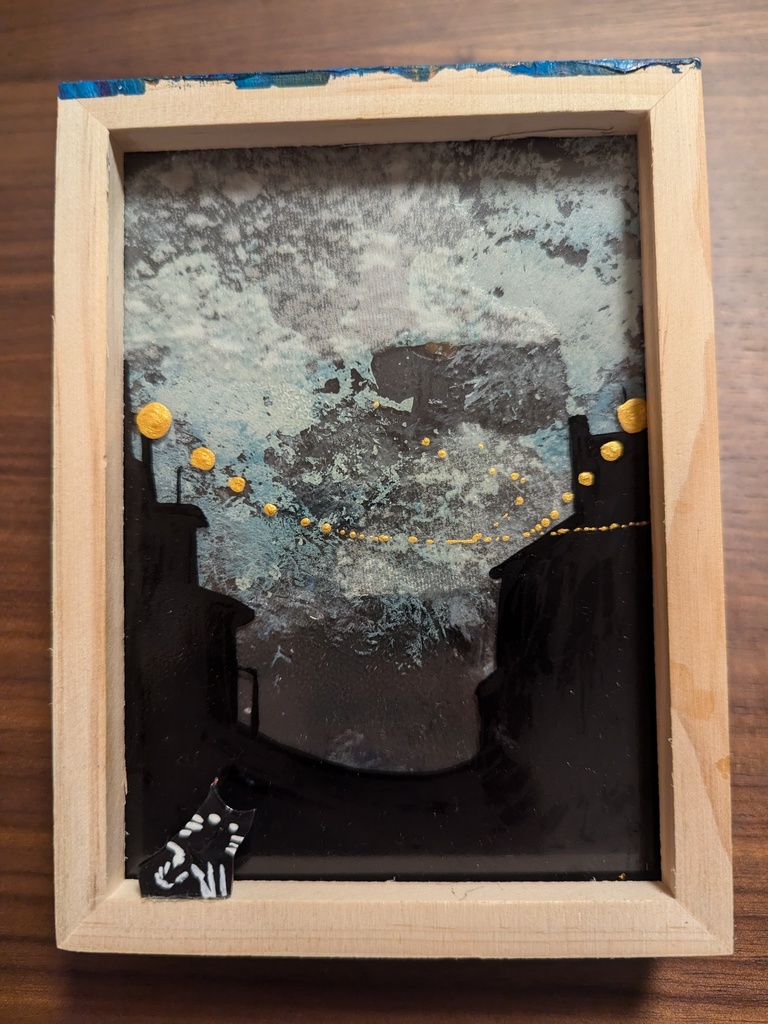 額入りガラスの絵2 月夜