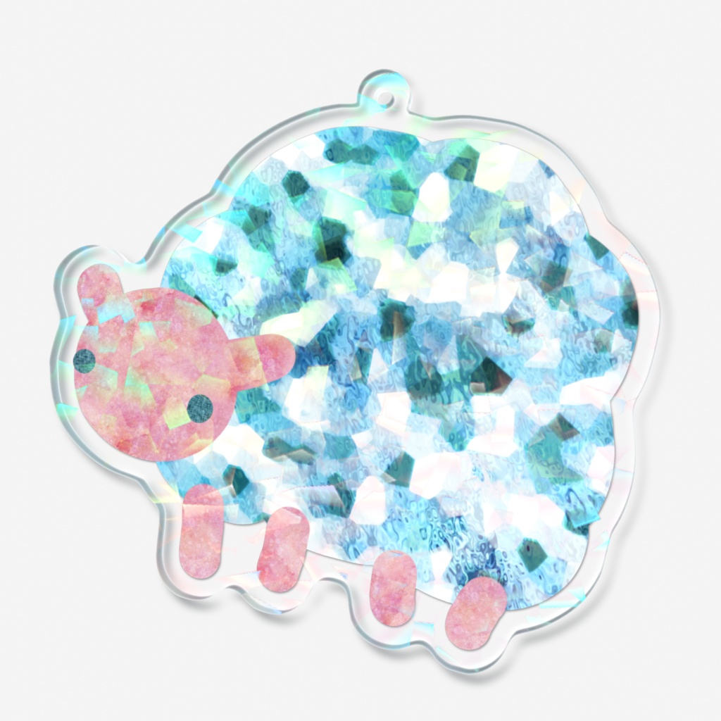 羊 ホログラムアクリルキーホルダー