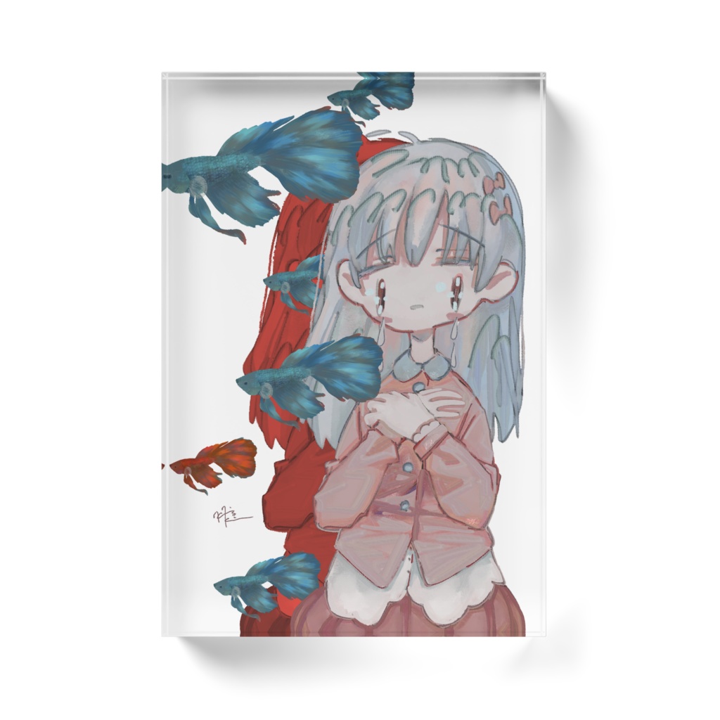 ベタと少女 アクリルブロック