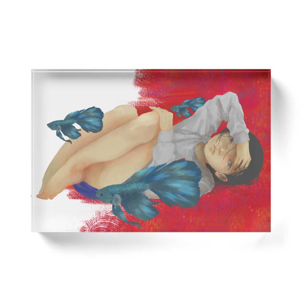 ベタと少女 アクリルブロック