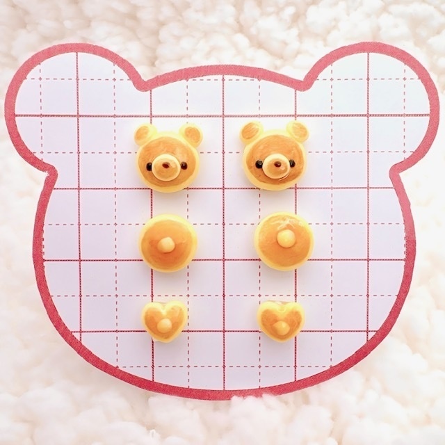【3Dネイルパーツ】くまさんパンケーキセット♡ハンドメイド