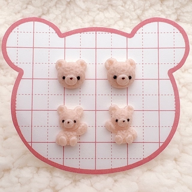 【3Dネイルパーツ】くまさんセット・ベージュ♡ハンドメイド