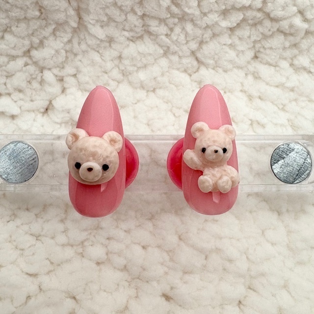 【3Dネイルパーツ】くまさんセット・ベージュ♡ハンドメイド
