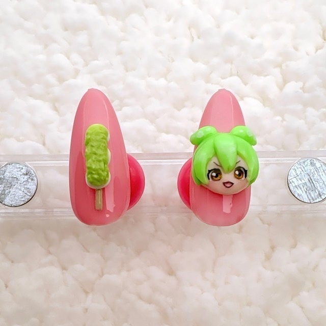 【3Dネイルパーツ】ずんだもん&お団子セット♡ハンドメイド