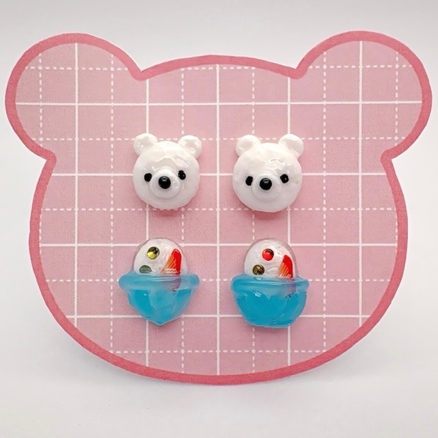 【3Dネイルパーツ】しろくまさんセット♡ハンドメイド