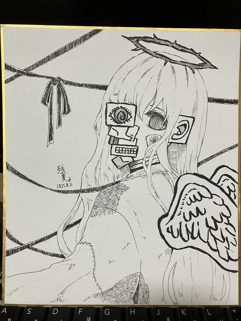 Nullのモノクロリボン色紙