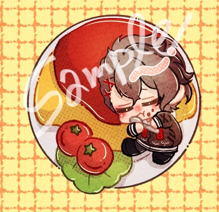 オムライスにおぼれる四宮クッションキーホルダー