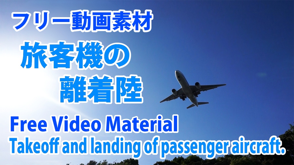 【フリー動画素材】旅客機（飛行機）離着陸シーン　[Free video Material]  Passenger aircraft take-off and landing scenes.