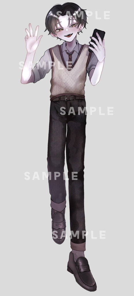 男子学生の立ち絵【表情差分8種】