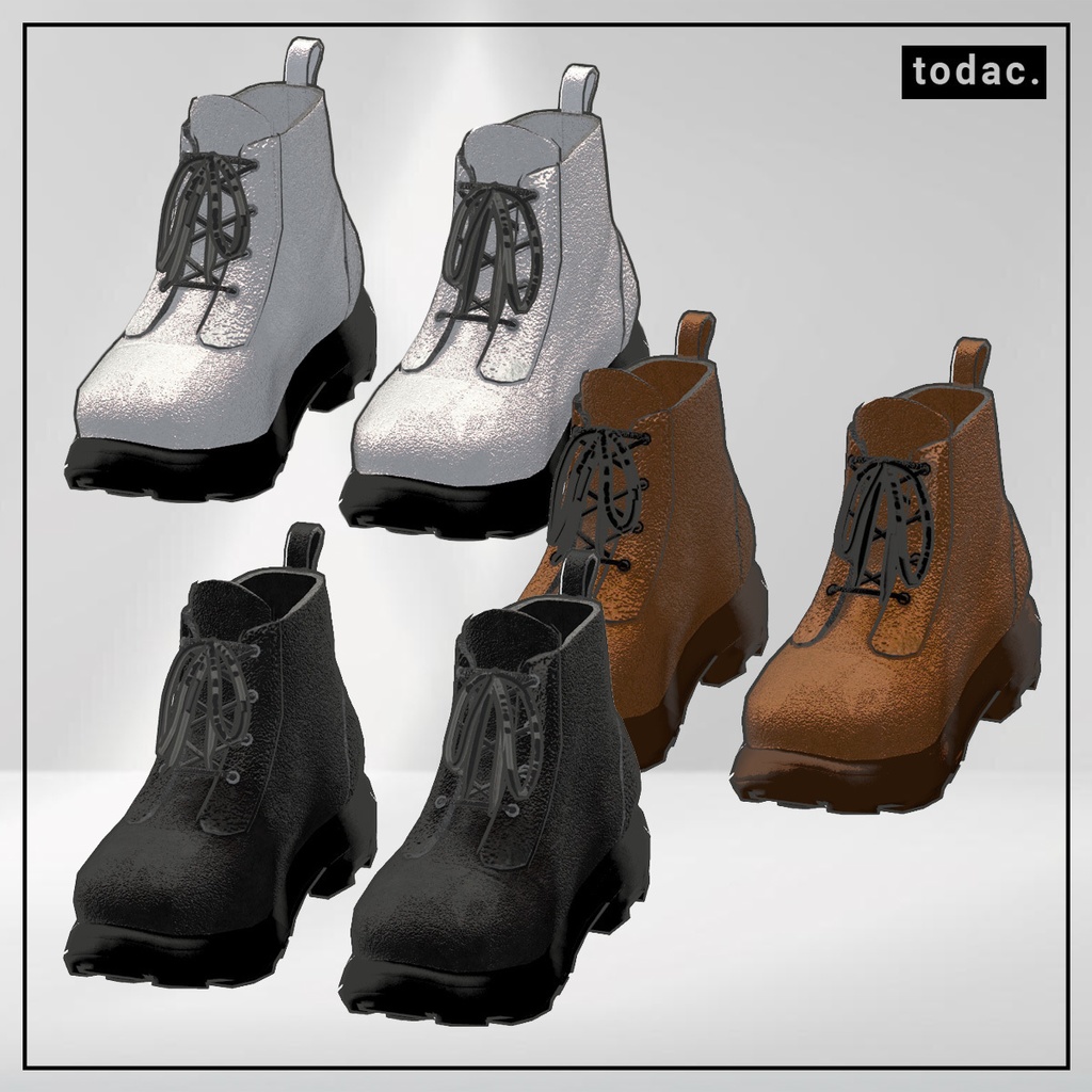 Classic Leather Boots 3colors / クラシックレザーブーツ 3つの色【VRChat】