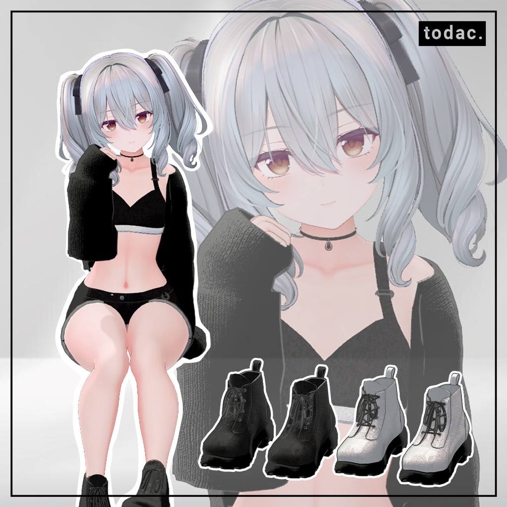 Miltina Crop Knit & Sporty Top, Pants 【VRChat】