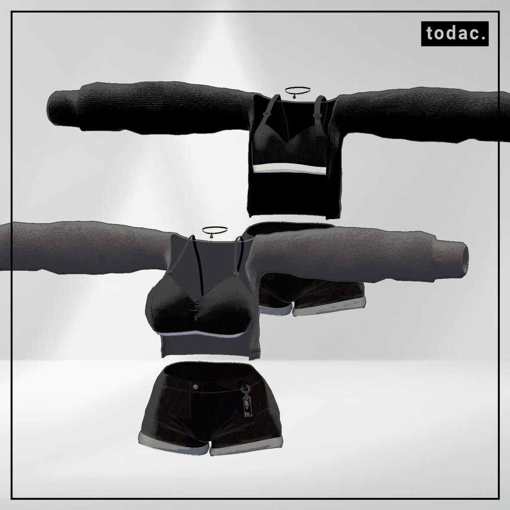 Miltina Crop Knit & Sporty Top, Pants 【VRChat】