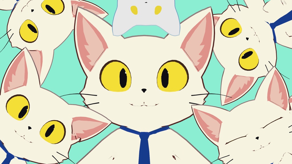 【無料アバター】 ねこの『しらす』 Ver1.0  （ハロウィン記念！おばけフード同梱版）
