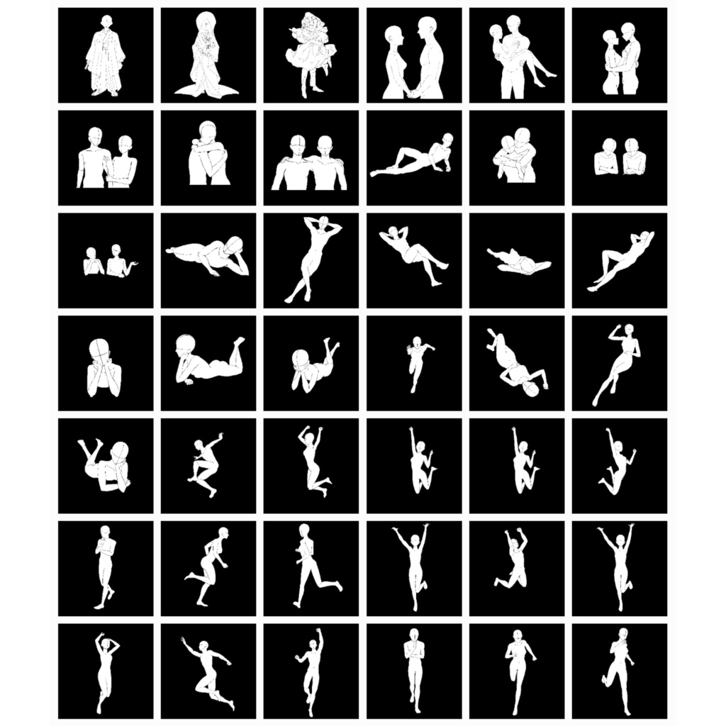 Package 125 Poses 2D 4K