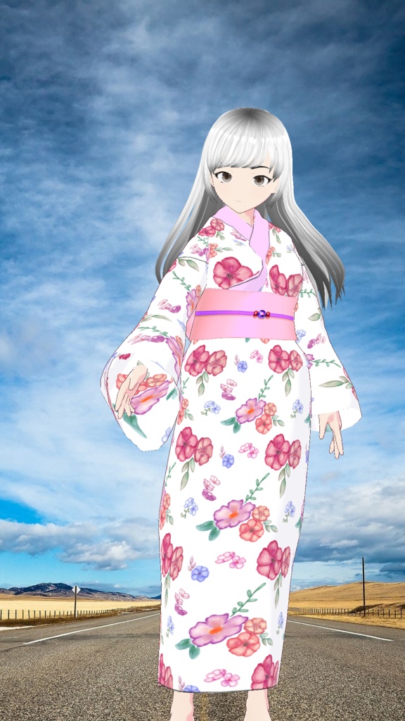 Kimono F 025 | Vroid Studio Preset & Textures | 着物