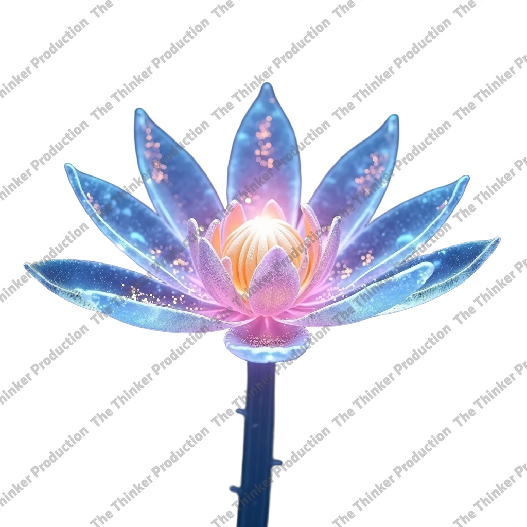 Glass Flower TTP001 | 4 Ilustrações Abstratas de Flores | Download Digital | Estampas de Flores | PNG de Alta Qualidade | Foral Illustration