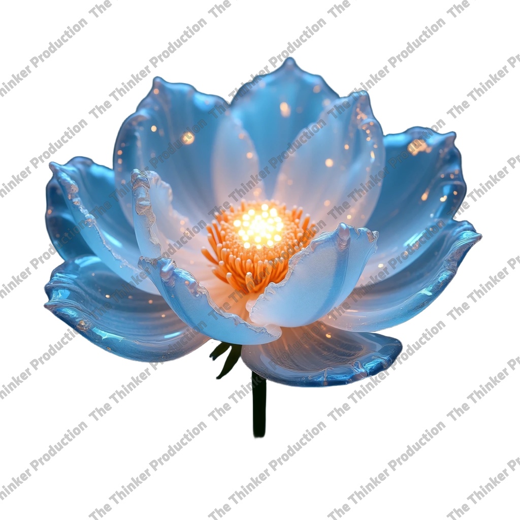 Glass Flower TTP001 | 4 Ilustrações Abstratas de Flores | Download Digital | Estampas de Flores | PNG de Alta Qualidade | Foral Illustration