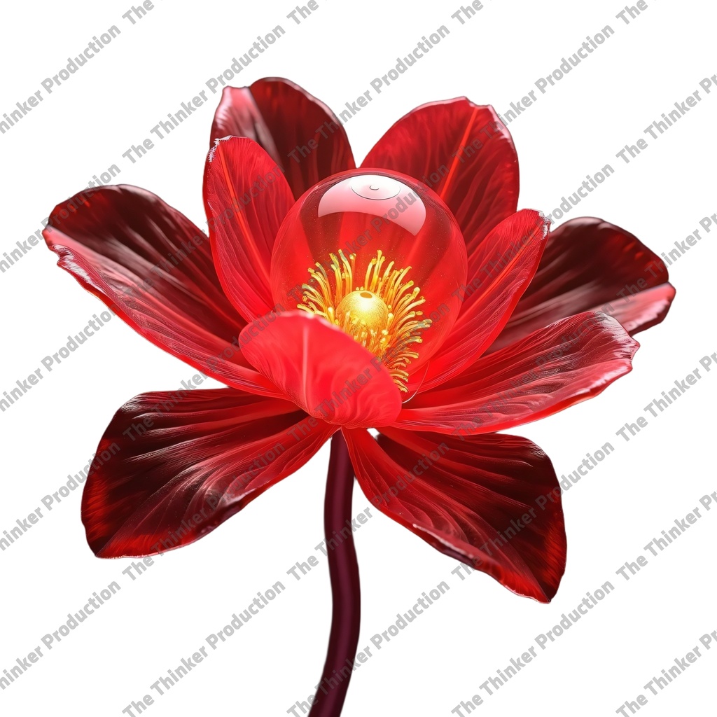 Glass Flower TTP002 | 4 Ilustrações Abstratas de Flores | Download Digital | Estampas de Flores | PNG de Alta Qualidade | Foral Illustration