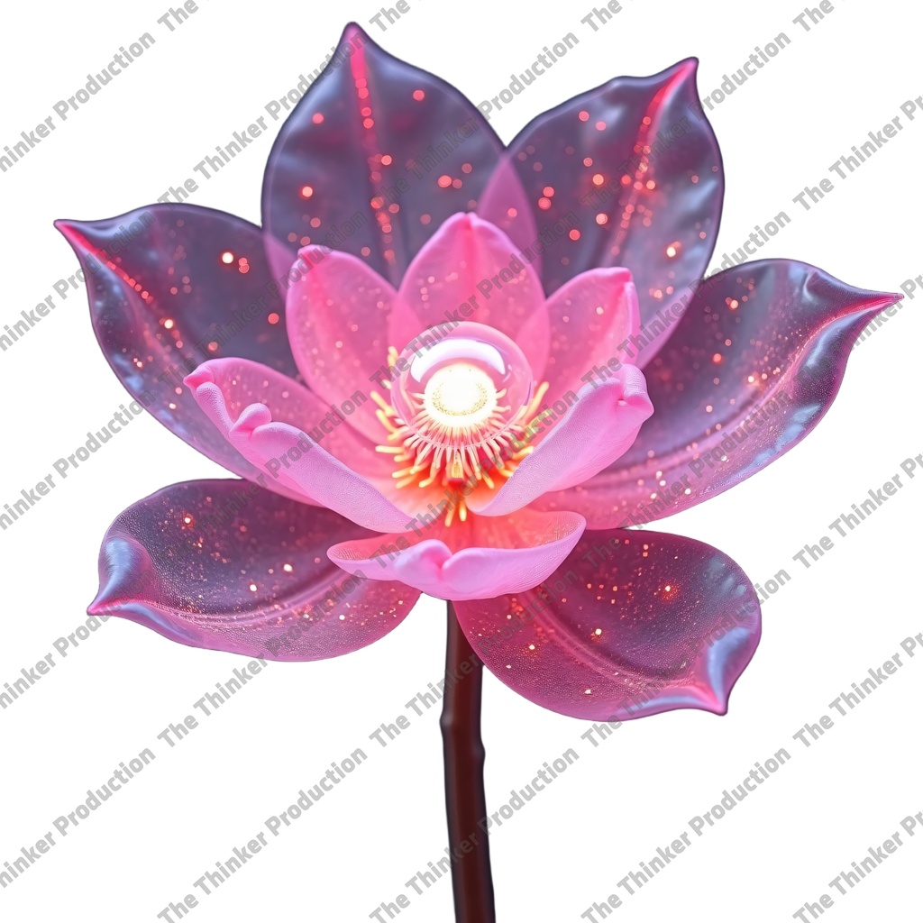 Glass Flower TTP004 | 4 Ilustrações Abstratas de Flores | Download Digital | Estampas de Flores | PNG de Alta Qualidade | Foral Illustration
