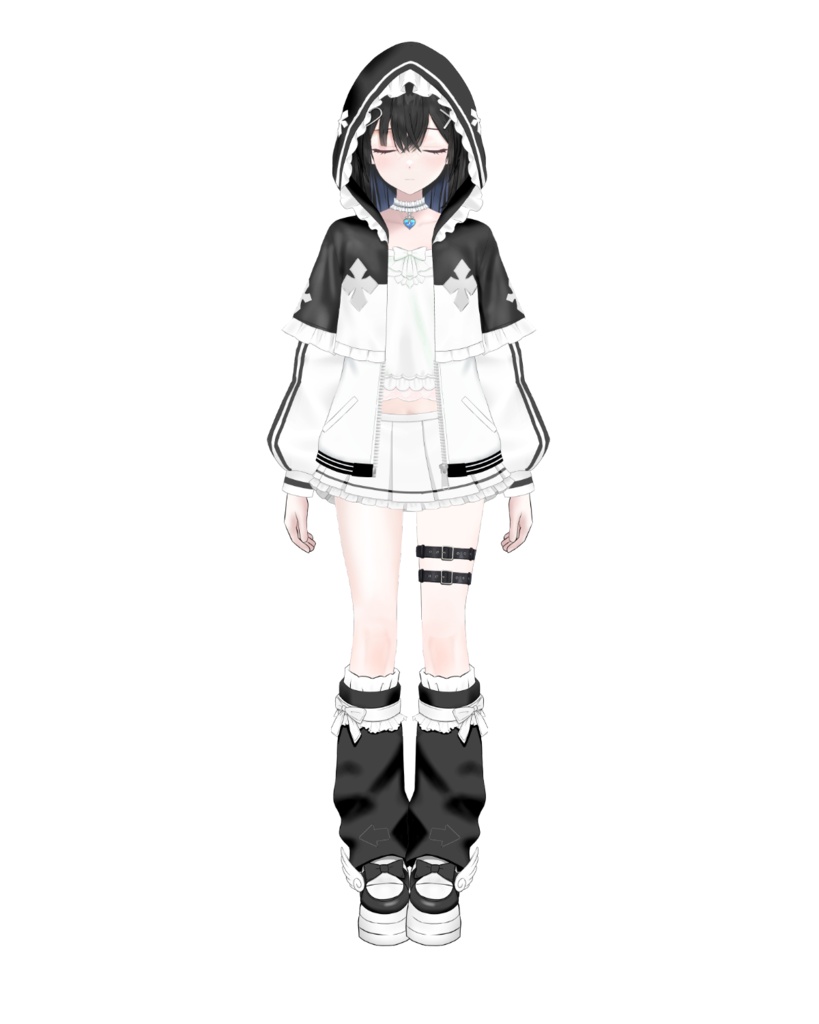 黒猫耳メイドジャージツインテVTuberモデル【限定1点】