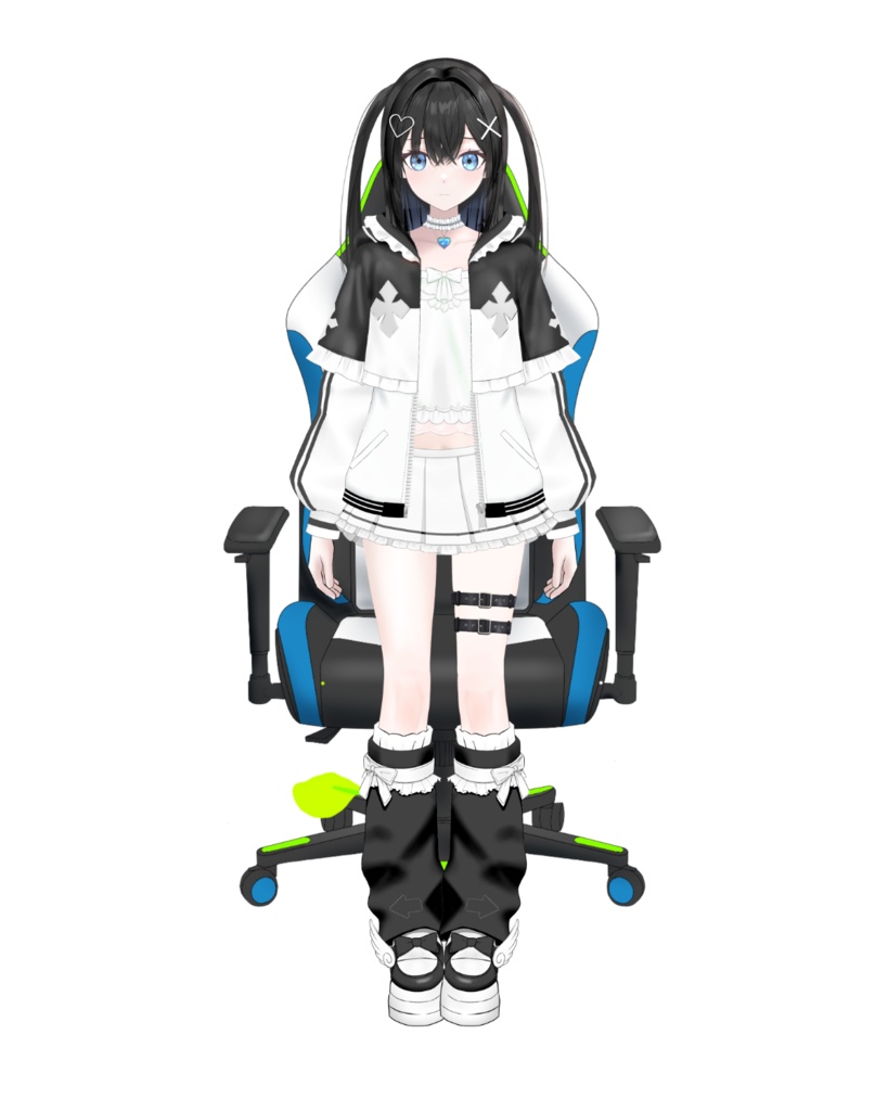 黒猫耳メイドジャージツインテVTuberモデル【限定1点】