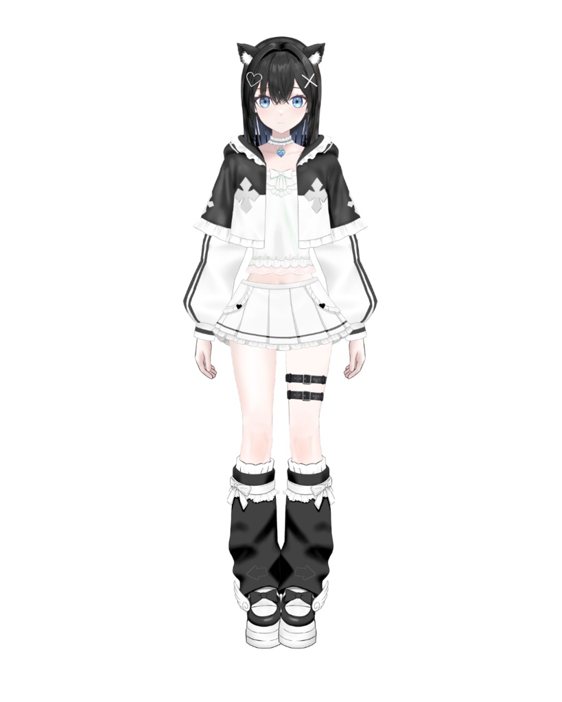黒猫耳メイドジャージツインテVTuberモデル【限定1点】