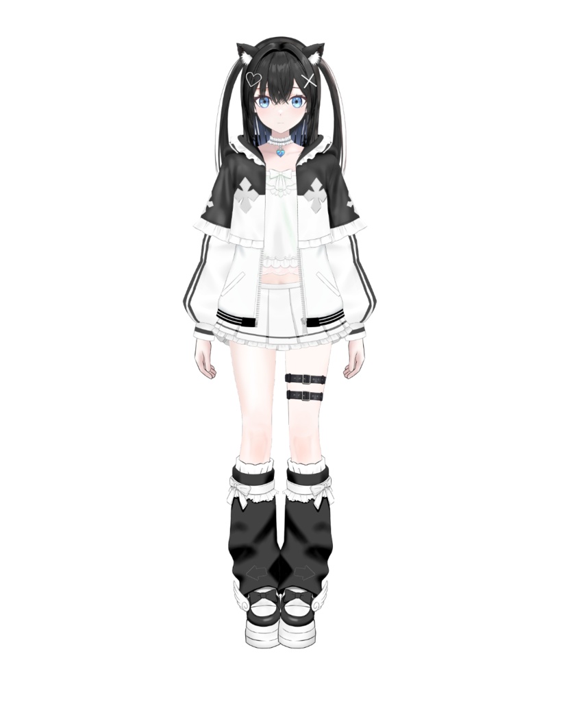 黒猫耳メイドジャージツインテVTuberモデル【限定1点】