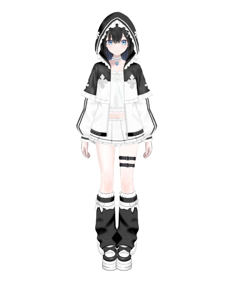 黒猫耳メイドジャージツインテVTuberモデル【限定1点】