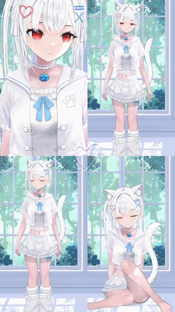 限定1点 カチューシャ猫耳メイド風ジャケット/VTuberモデル/Live2d