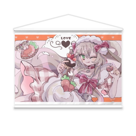 🌷B2サイズタペストリー（🥕モカ・ロップイヤー　バレンタイングッズ🍫）