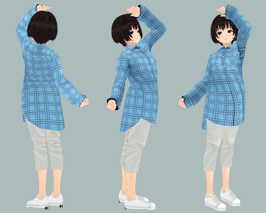 【無料】男女兼用グランパシャツ (VRoid Studio正式版)