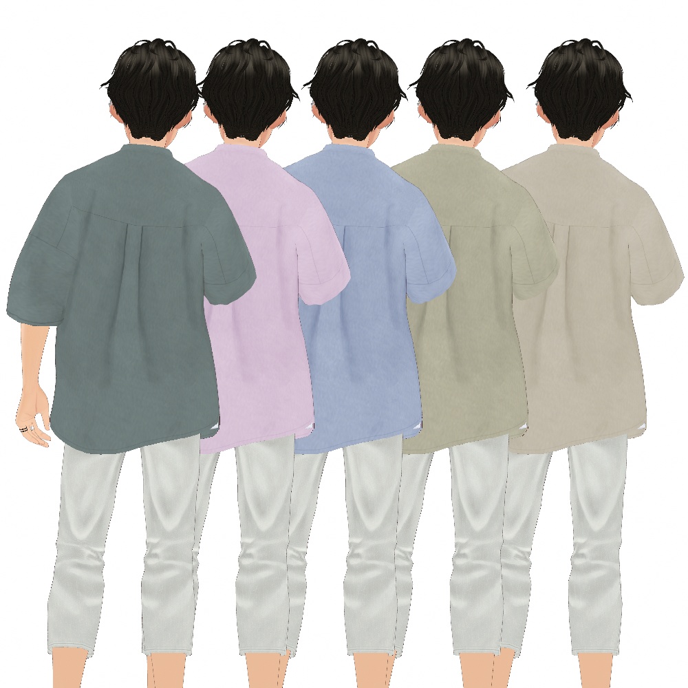 【無料あり】 スタンドカラーレイヤードシャツ