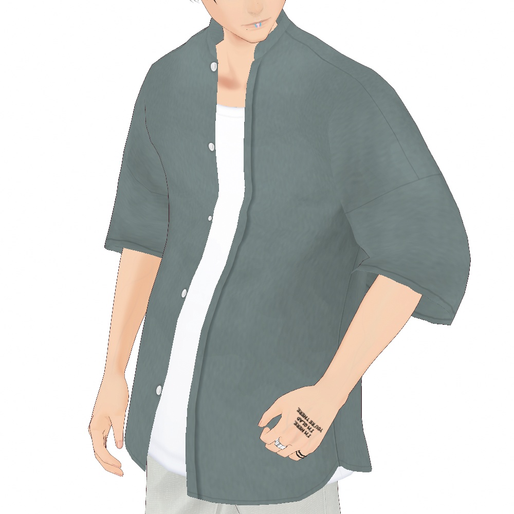 【無料あり】 スタンドカラーレイヤードシャツ